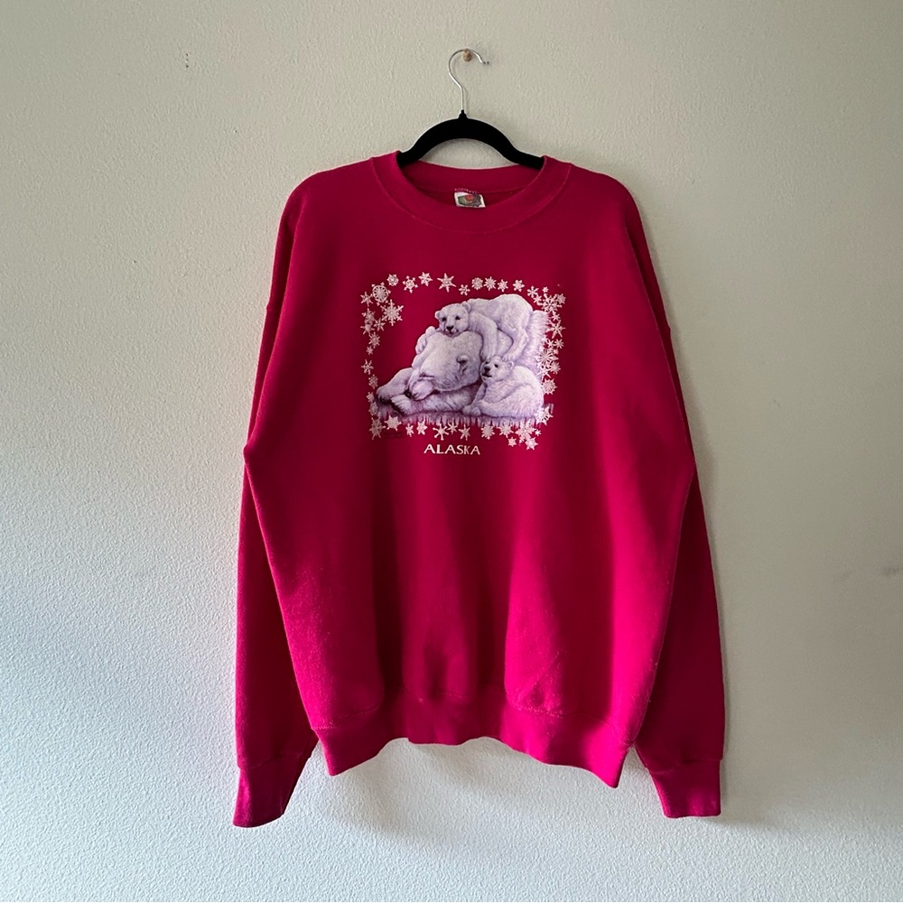 Vintage Hot Pink Polar Bear Sweatshirt